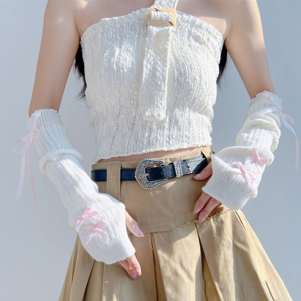 Tech Wear Accessories - Cool Half Finger Knitted Gloves Fingerless