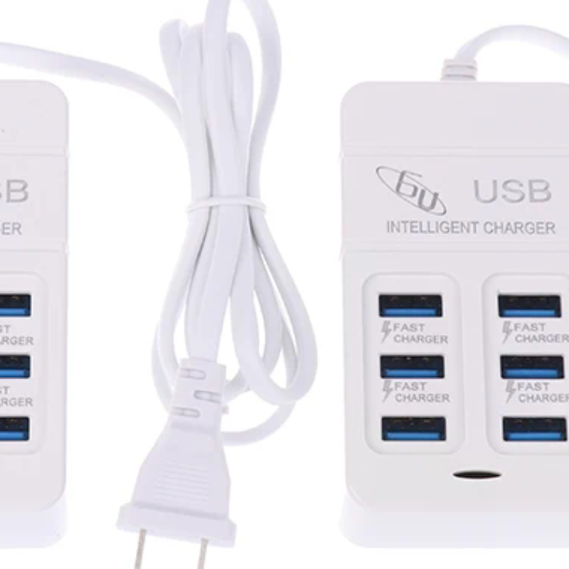 Type C Multiport Adapter - 1PC US Plug 6Ports Multiport USB