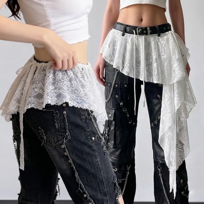 Tech Wear Accessories - Hip Hop Dance Lace Waistband Women