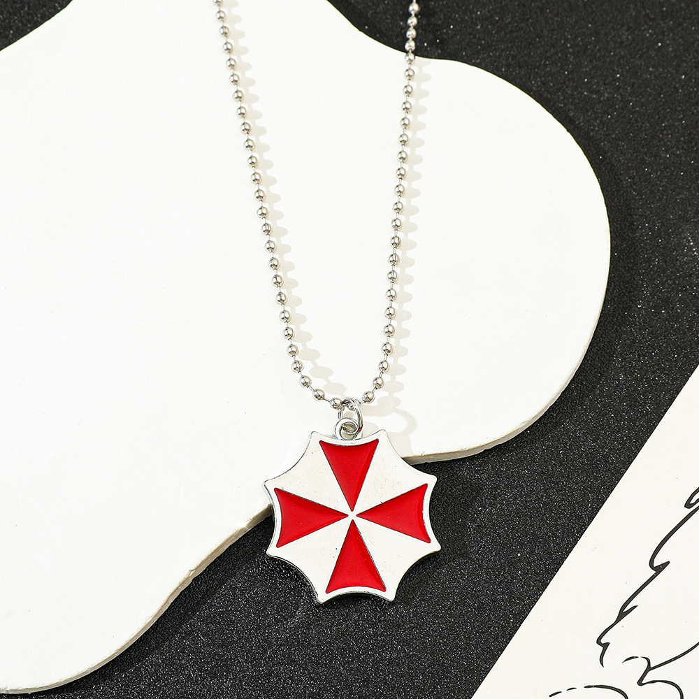 Vintage Tech Accessories - Vintage Fashion Red Umbrella Pendant Necklace