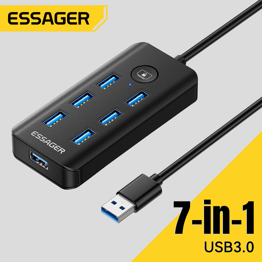 Usb Hub 7 Port - Essager 7-in-1 USB 3.0 Hub Multi