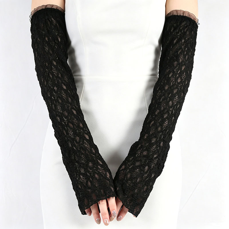 Tech Wear Accessories - 1 Pair Women Long Lace Fingerless