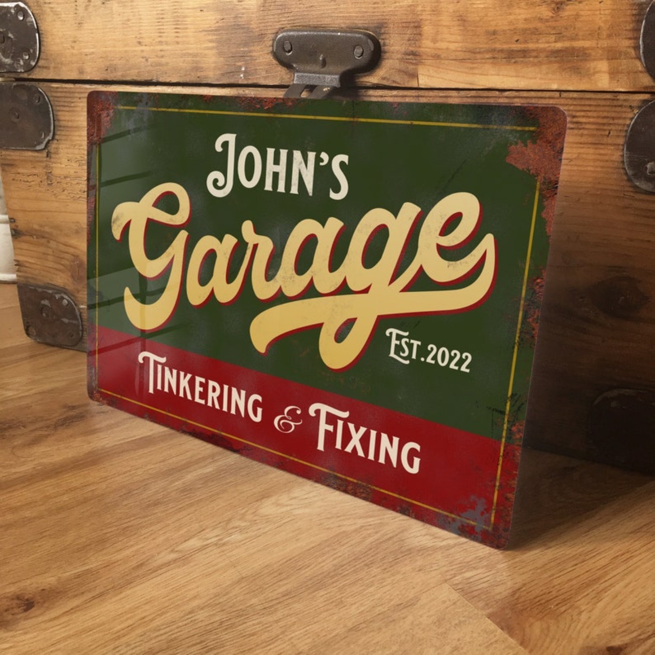 Vintage Tech Accessories - Custom Personalised Garage Metal Sign -