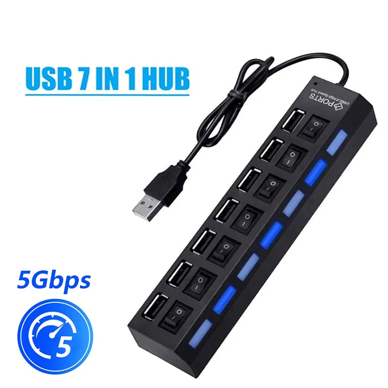 Usb Hub 7 Port - USB 2.0 Hub USB High Speed