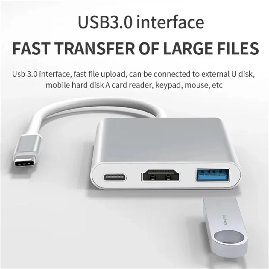 3-in-1 USB 3.0 Hub USB-C to HD - Usb Hub 7 Port 评论和价格