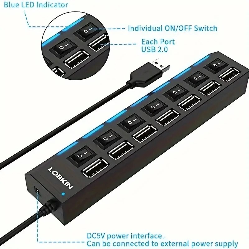 High Speed 4/7 Ports USB HUB 2 - Usb Hub 7 Port 评论和价格