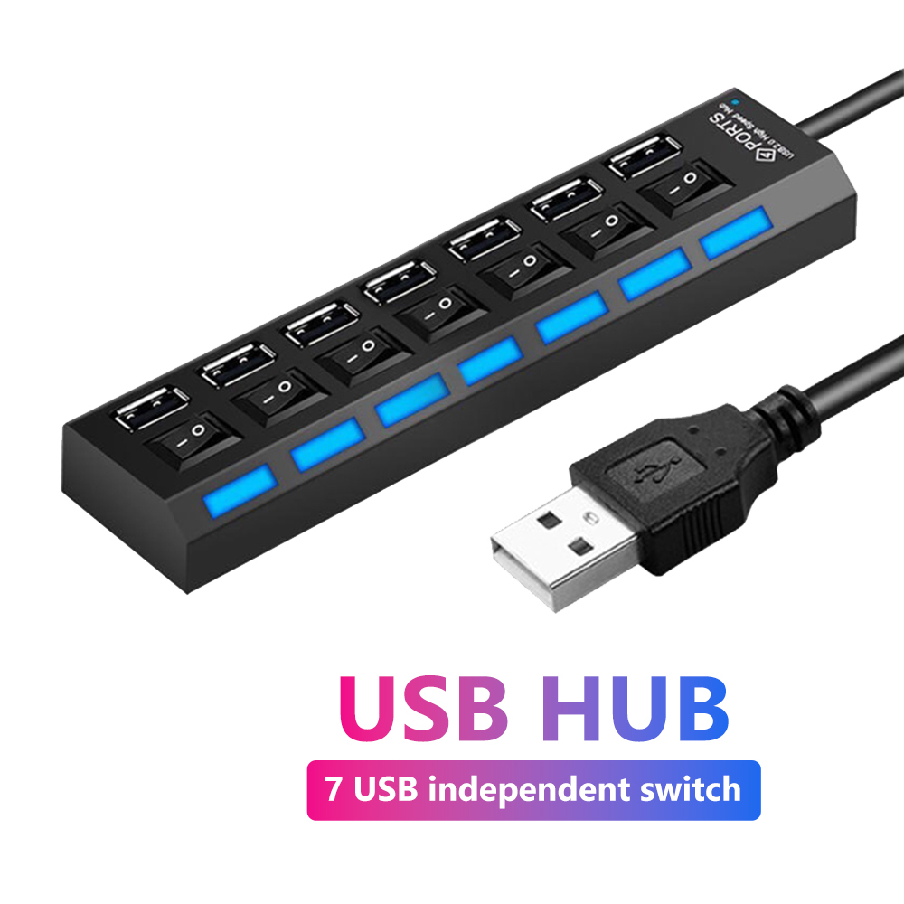 USB 2.0 Hub Multi USB Splitter - Usb Hub 7 Port 评论和价格