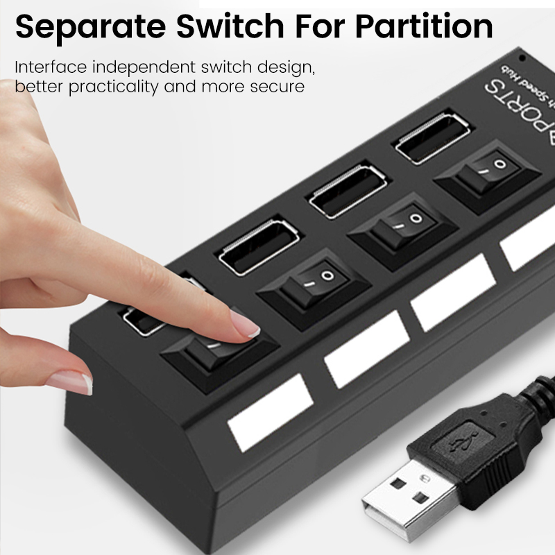 USB 2.0 Hub Multi USB Splitter - Usb Hub 7 Port 评论和价格