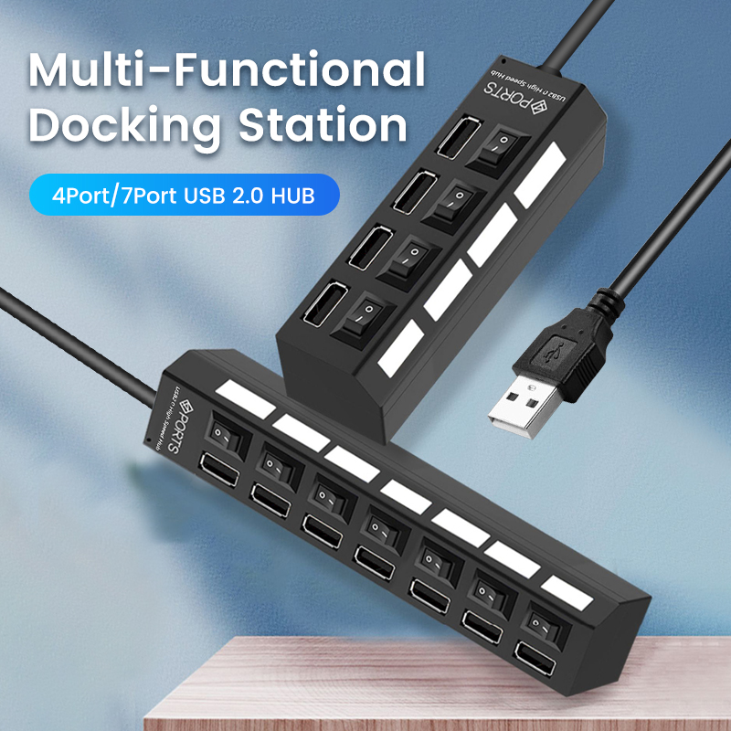 USB 2.0 Hub Multi USB Splitter - Usb Hub 7 Port 评论和价格