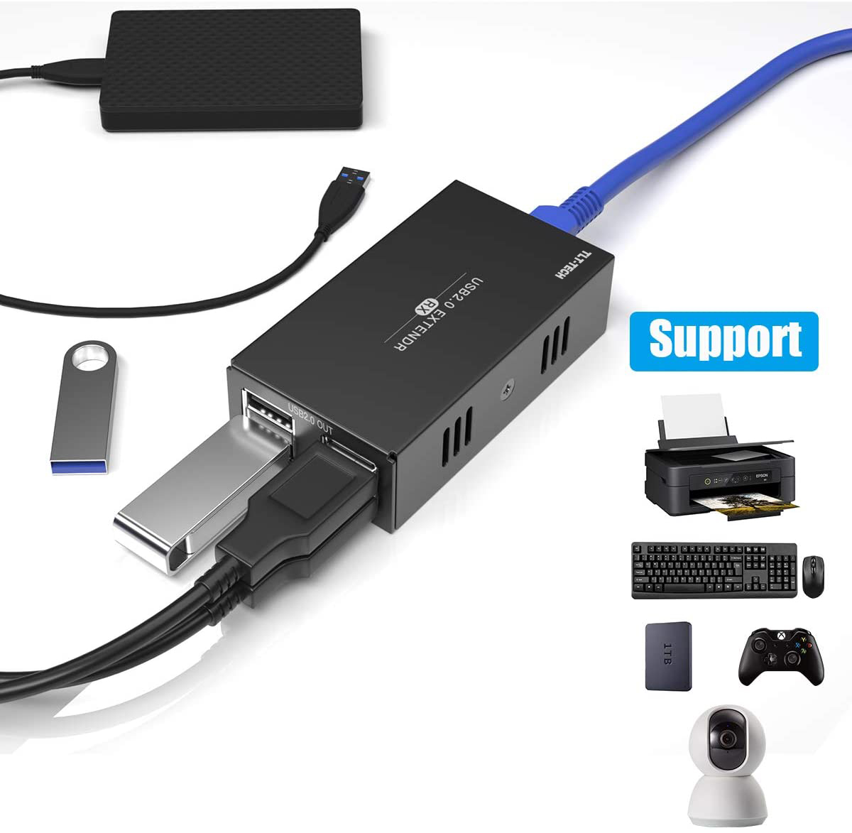 USB 2.0 Extender with 4 Port U - Usb Hub 7 Port 评论和价格