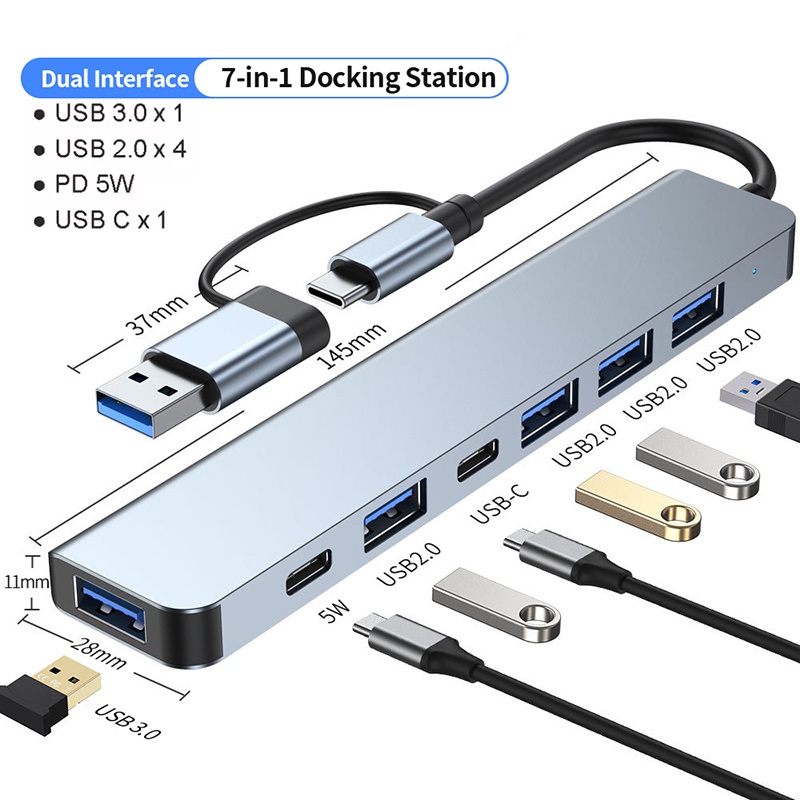 7 In 1 USB C Extender Adapter  - Usb Hub 7 Port 评论和价格