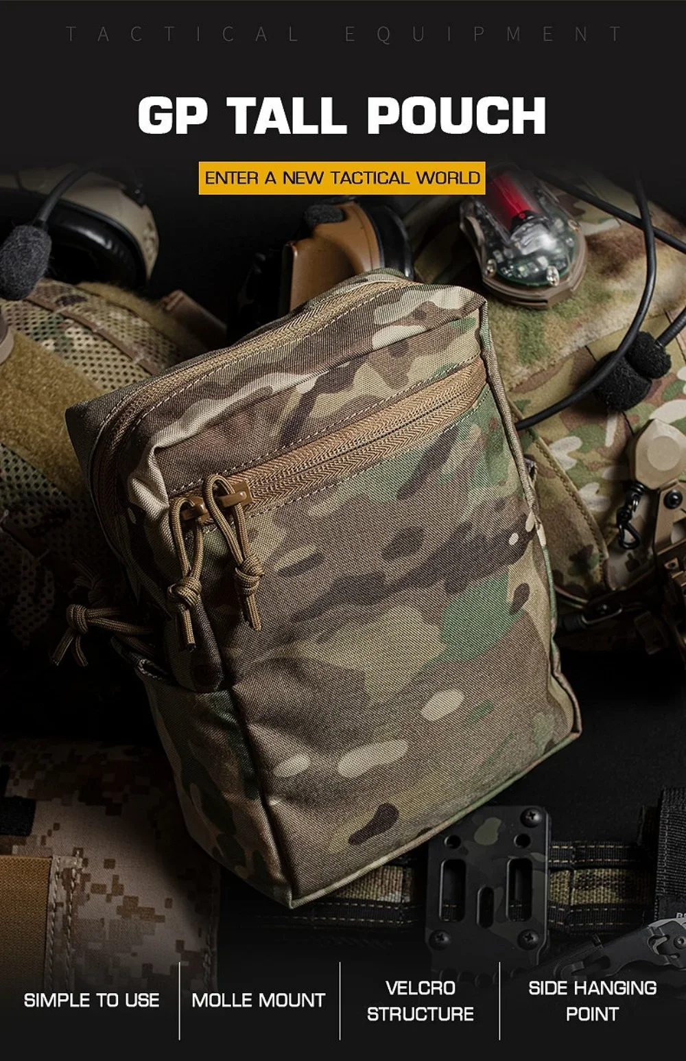 GP Tactical MOLLE  Pouch Tall  - Tech Accessories Pouch 评论和价格