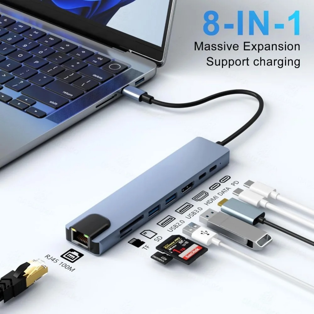 USB C Hub 8/7 in 1 4K HDMI Ada - Usb Hub 7 Port 评论和价格