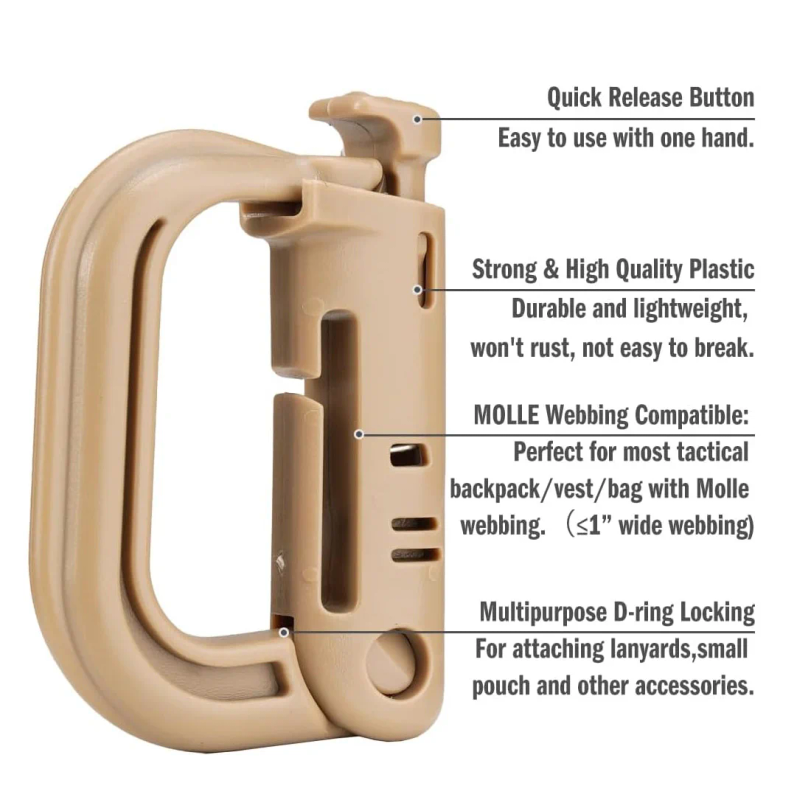 5Pcs Plastic D-Ring Tactical C - Tech Accessories Pouch 评论和价格