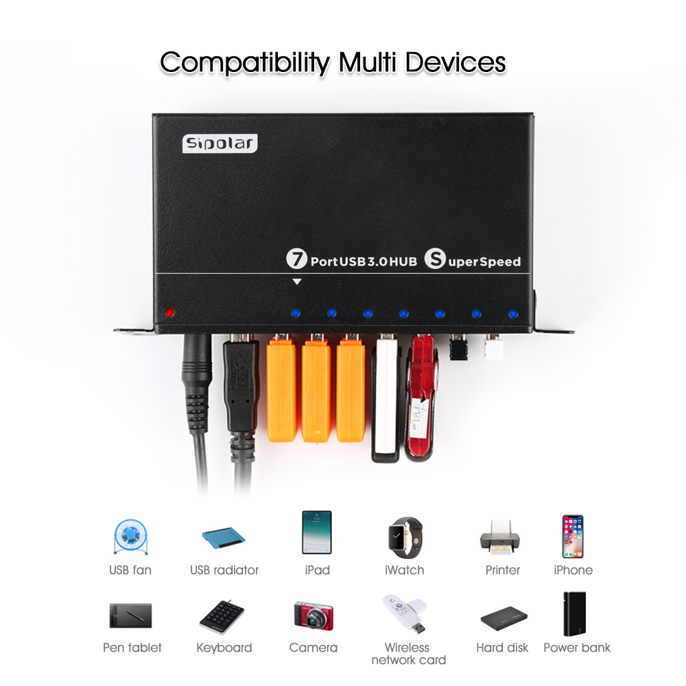A-173 Industrial 7 Port USB 3. - Usb Hub 7 Port 评论和价格