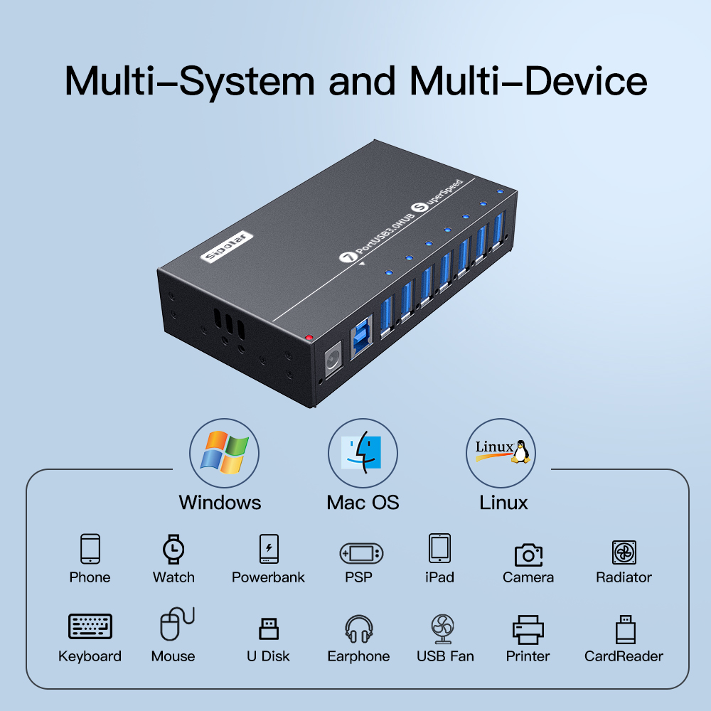 A-173 Industrial 7 Port USB 3. - Usb Hub 7 Port 评论和价格