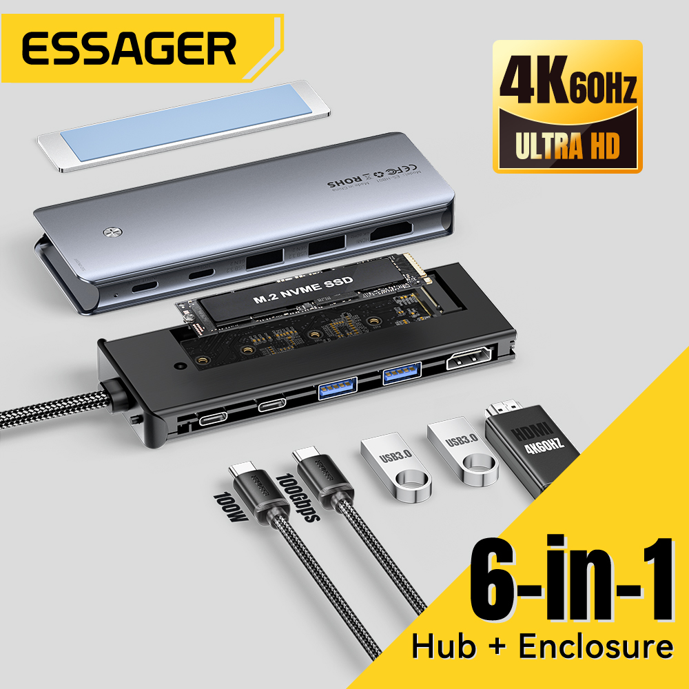 Essager USB C Hub With M.2 SSD - Usb Hub 7 Port 评论和价格