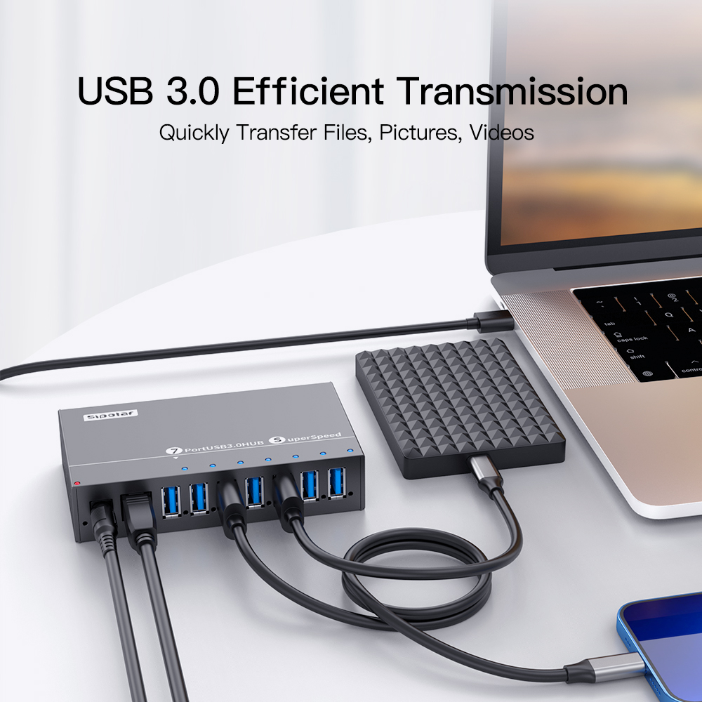 A-173 Sipolar 7 Port Usb Hub 3 - Usb Hub 7 Port 评论和价格