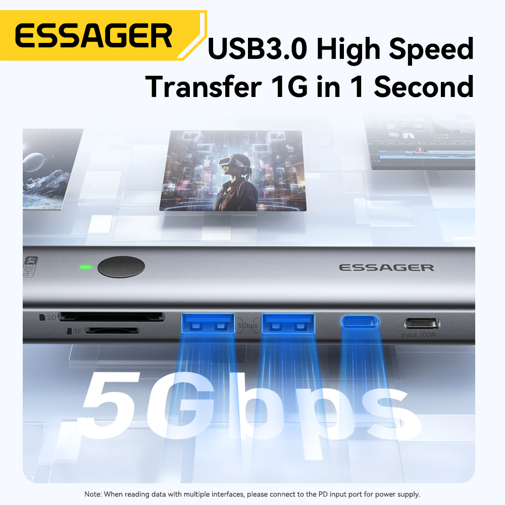 Essager USB C HUB 4K 7-in-1 Ty - Usb Hub 7 Port 评论和价格